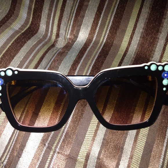 ❤️FENDI CAT EYE FF 0260/S 3H2/53 Black / Pink Turquoise Sunglasses main image 6